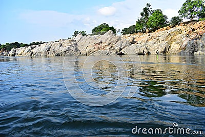 Hogenakkal Mountain portion in India Editorial Stock Photo